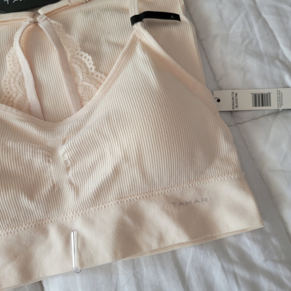 TAHARI BRAND NEW SEAMLESS BRA SET REMOVABLE PADS SIZE L - Picture 2 of 7